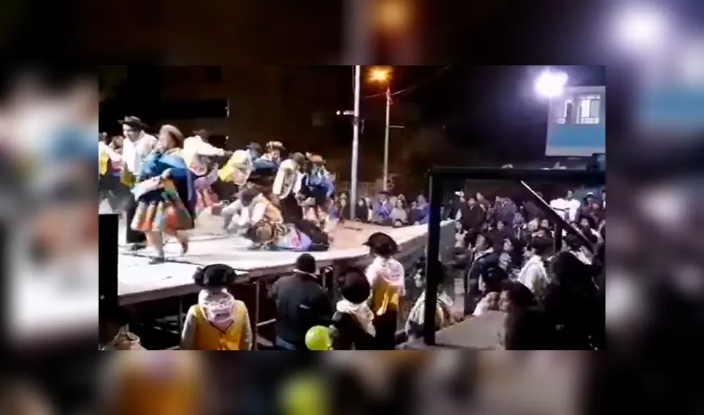 Desliza las fotografías para ver el increíble incidente que vivieron estos jóvenes bailarines peruanos al danzar un pegajoso Huaylarsh. Foto: Captura/Facebook