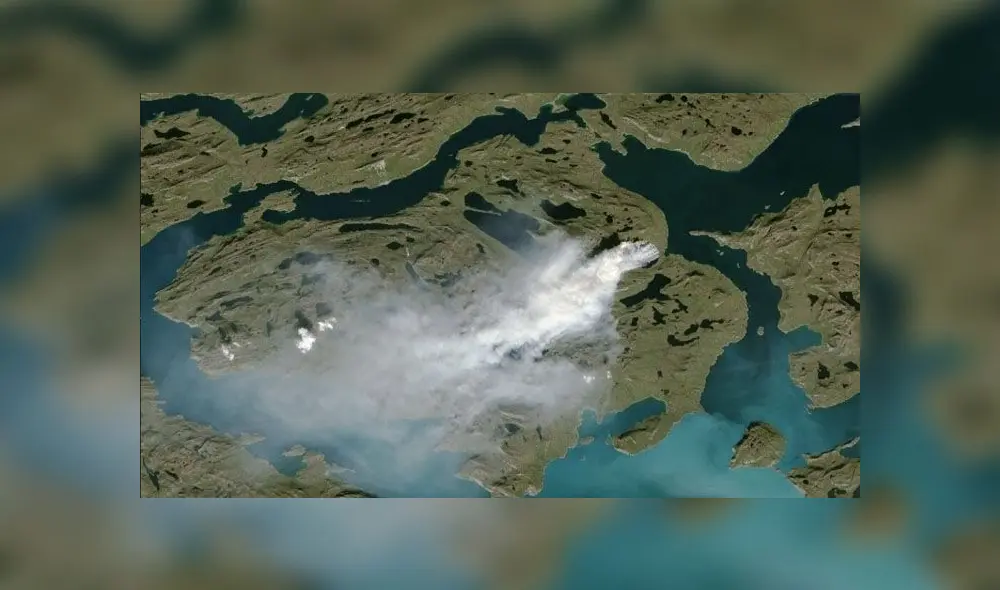 Incendios de verano en el oeste de Groenlandia captados por un satélite de la NOAA