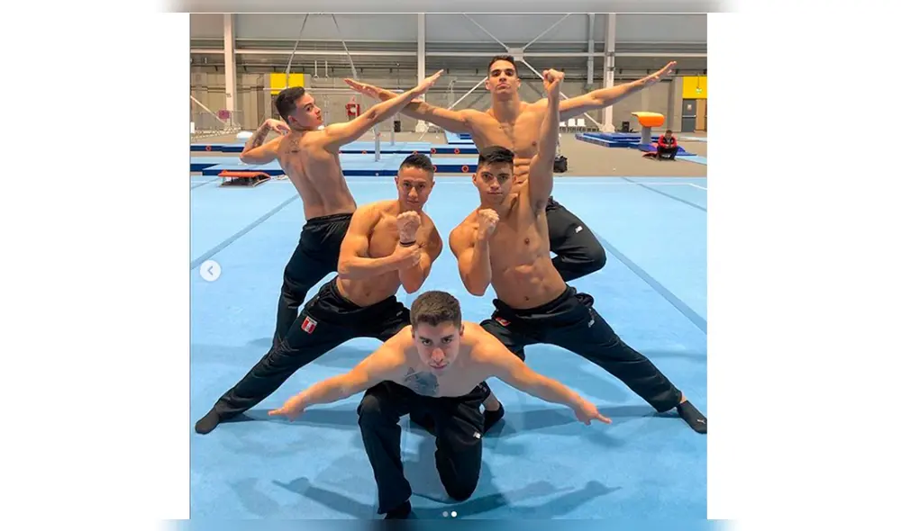 Juegos Panamericanos 2019: selección gimnasia peruana masculina posa como las Fuerzas especiales Ginyu de Dragon Ball Z.