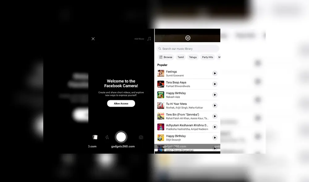 Al ingresar a la función de videos cortos de Facebook, te aparecerá una nueva cámara para que crees contenido. Foto: Gadgets.ndtv. Al ingresar a la función de videos cortos de Facebook, te aparecerá una nueva cámara para que crees contenido. Foto: Gadgets.ndtv.