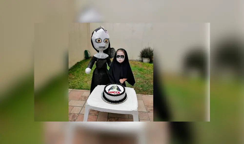Facebook viral: Niña celebra su fiesta vestida  de 'La Monja' y causa furor en redes [VIDEO]