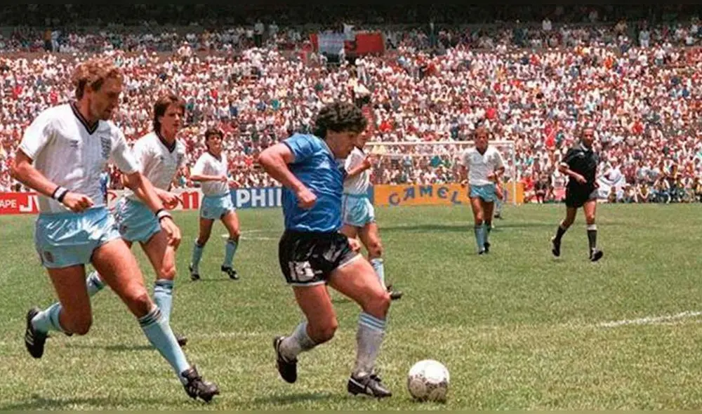 Maradona anotó el 2-0 ante Inglaterra en los cuartos de final de México 86. Foto: FIFA Maradona anotó el 2-0 ante Inglaterra en los cuartos de final de México 86. Foto: FIFA