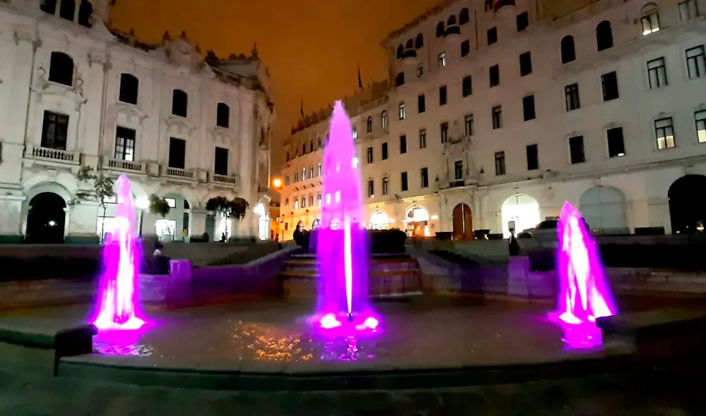 Piletas y monumentos lucirán los tradicionales colores del Señor de los Milagros. Foto: Municipalidad de Lima Piletas y monumentos lucirán los tradicionales colores del Señor de los Milagros. Foto: Municipalidad de Lima