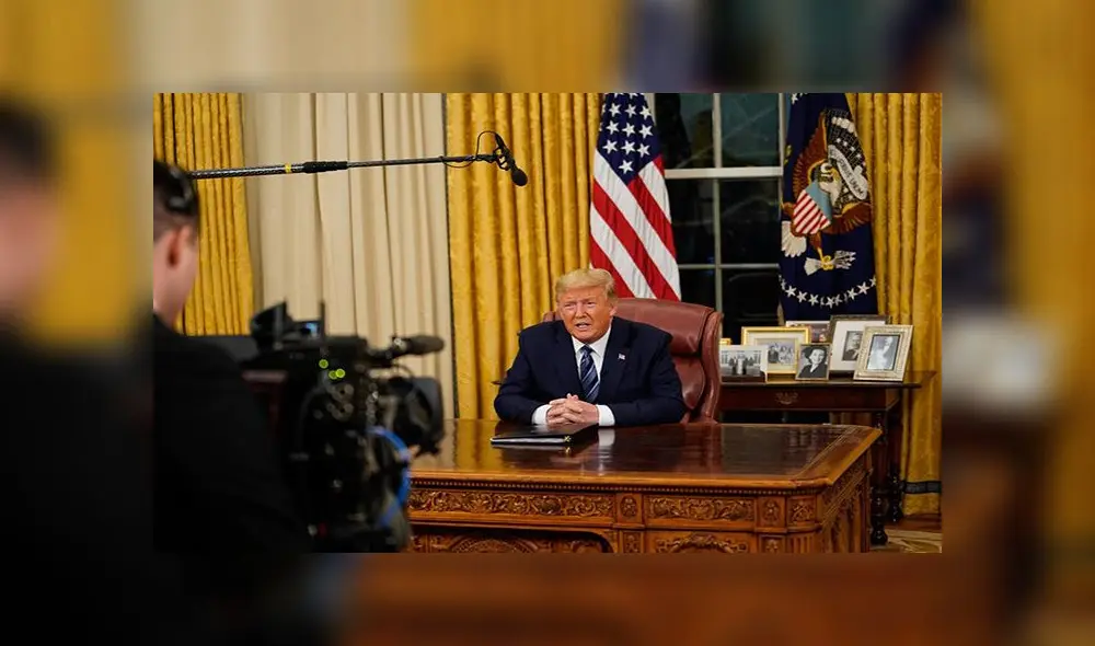 Donald Trump ofreció el miércoles un mensaje a la nación desde el Despacho Oval acerca del coronavirus. Foto: EFE