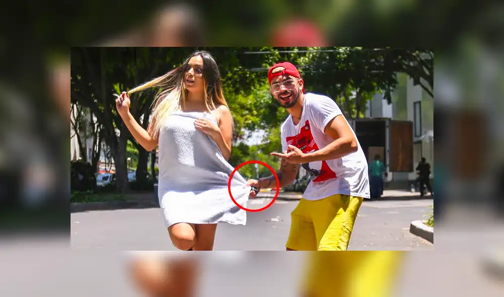 YouTube viral: chica 'Badabun' sale 'semidesnuda' a las calles por reto de su colega [VIDEO]