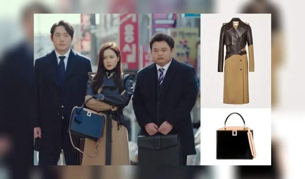 Son Ye Jin usando un abrigo Bottega Veneta y un bolso Roger Vivier.