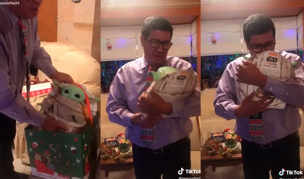 Desliza las imágenes para ver la curiosa reacción que tuvo este papá al ver el increíble regalo que le dio su hija. Foto: captura de TikTok/@jesszurita24