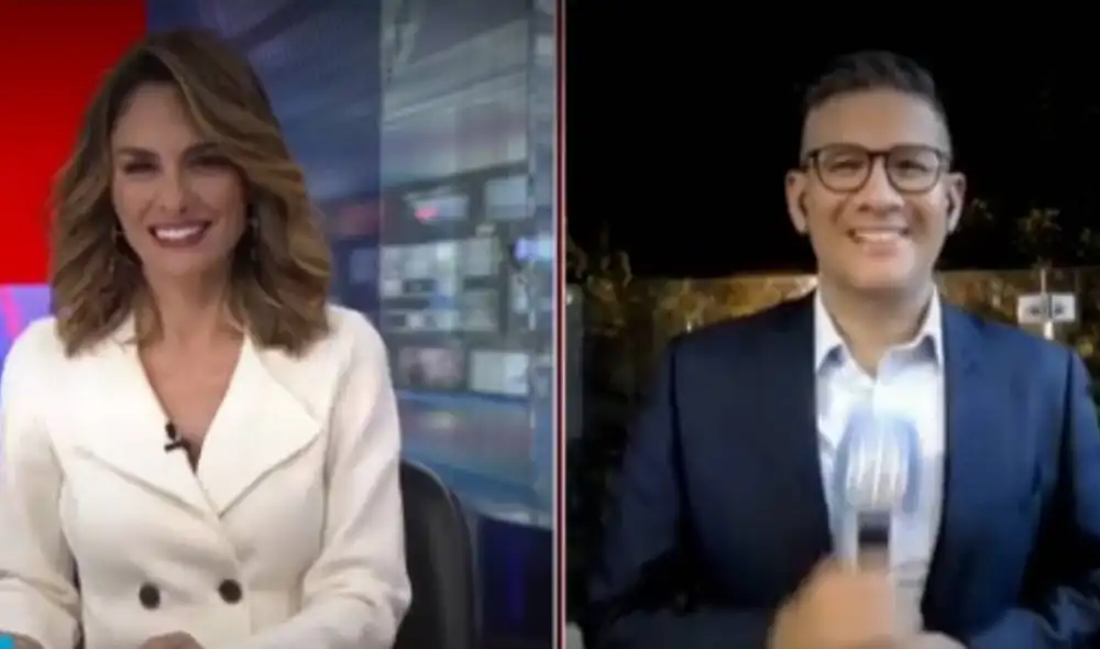 Mávila Huertas le pidió a Osores que le muestre su nuevo corte. Foto: América Central Mávila Huertas le pidió a Osores que le muestre su nuevo corte. Foto: América Central