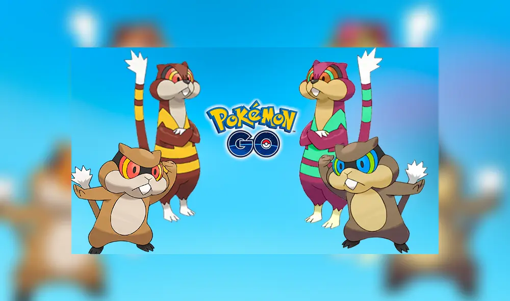 Patrat y Watchog en su aspecto normal y shiny en Pokémon GO.