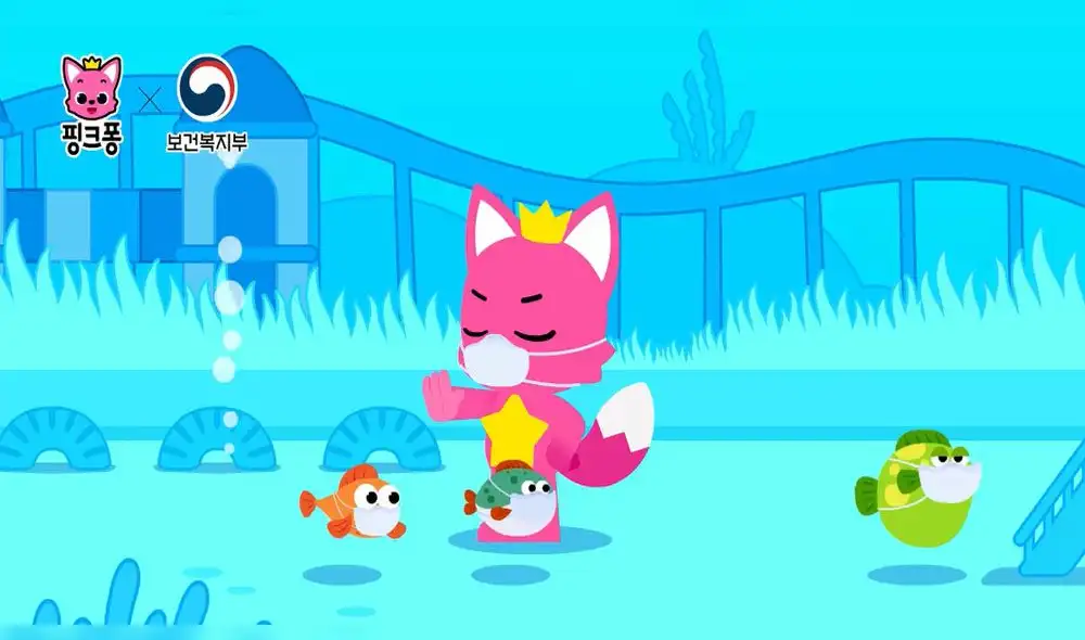 Desliza para ver más fotos de la campaña de Baby Shark y Ping Fong contra el coronavirus.