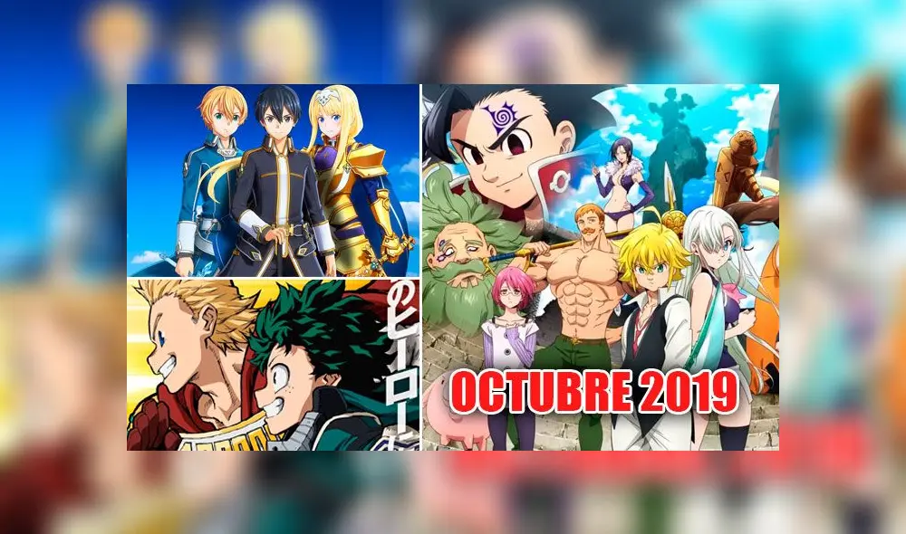 Estos son los animes que se estrenan en octubre 2019. Créditos: Composición Estos son los animes que se estrenan en octubre 2019. Créditos: Composición