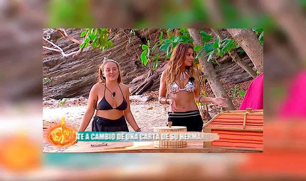 Lara Álvarez le dio la opción a la supervivientes de dejar de comer caliente por tres días para poder recibir una carta de un familiar. (Foto: Telecinco) Lara Álvarez le dio la opción a la supervivientes de dejar de comer caliente por tres días para poder recibir una carta de un familiar. (Foto: Telecinco)