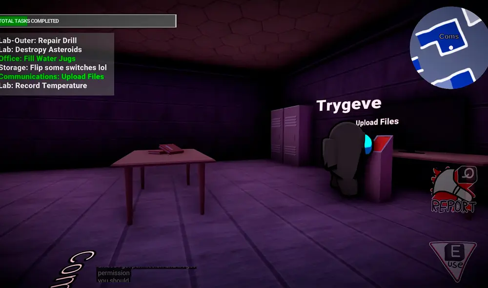 La perspectiva de cámara que tiene Among Us es arriba-abajo, la misma que permite ver al personaje y su entorno circundante. Foto captura: YouTube La perspectiva de cámara que tiene Among Us es arriba-abajo, la misma que permite ver al personaje y su entorno circundante. Foto captura: YouTube