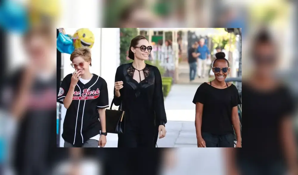 Angelina Jolie, Maddox y Zahara paseando por Los Ángeles.