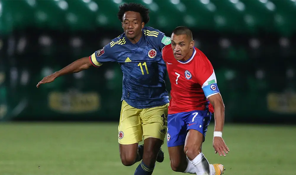 Chile recibe a Colombia en Santiago por la fecha 2 de las Eliminatorias a Qatar 2022. Foto: AFP Chile recibe a Colombia en Santiago por la fecha 2 de las Eliminatorias a Qatar 2022. Foto: AFP
