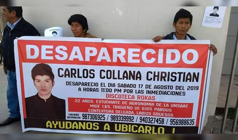 Padres claman ayuda para encontrar a su joven hijo desaparecido en Cusco Padres claman ayuda para encontrar a su joven hijo desaparecido en Cusco