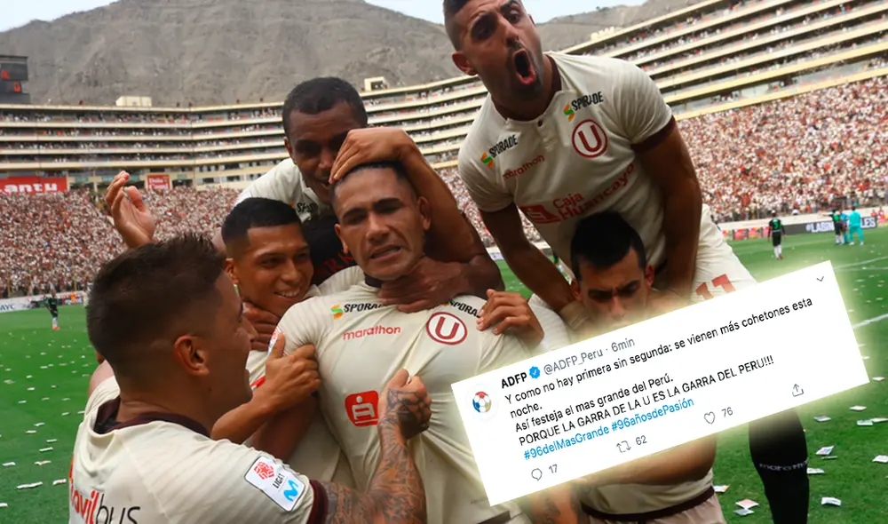 ADFP sufrió hackeo de cuenta y lanzan mensaje por aniversario de Universitario de Deportes. (FOTO: Universitario/Composición La República).