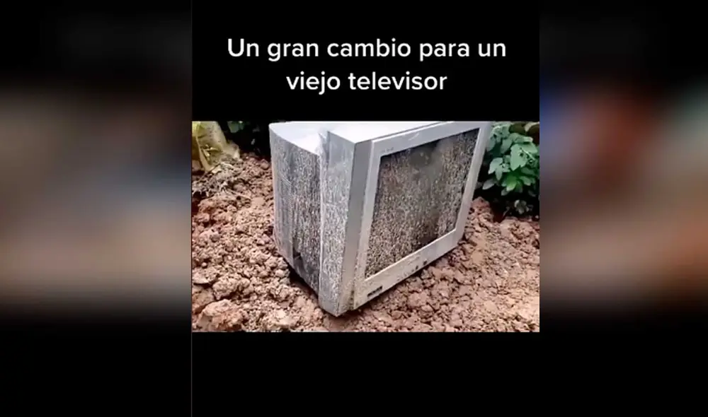 Desliza las imágenes para ver cómo este muchacho convirtió este televisor viejo en una hermosa pecera para sus mascotas. Foto: Captura de TikTok/ Manuel Galdamez