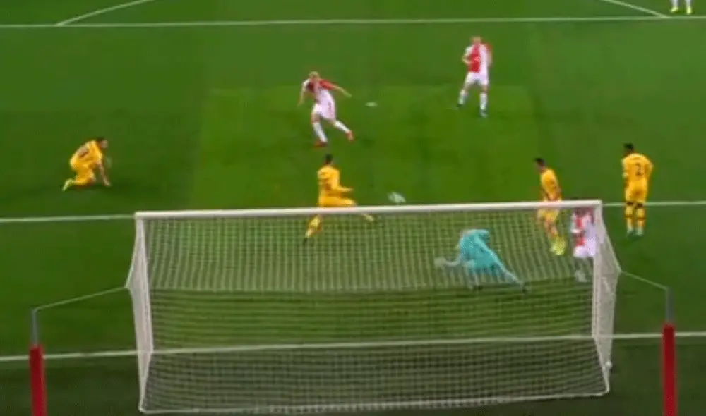 Marc-Andre ter Stegen evitó el empate del Slavia Praga con un pie milagroso. | Foto: Fox Sports