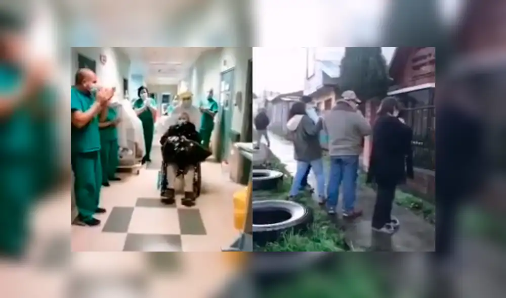 Anciano de 85 años con tumor cerebral venció al COVID-19 y fue recibido con globos en su vivienda. Foto: Captura/24 Horas