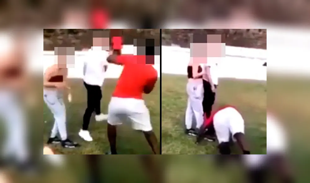 El adolescente afroamericano fue abofeteado por dos jóvenes tras obligarlo a besar sus zapatos. El adolescente afroamericano fue abofeteado por dos jóvenes tras obligarlo a besar sus zapatos.