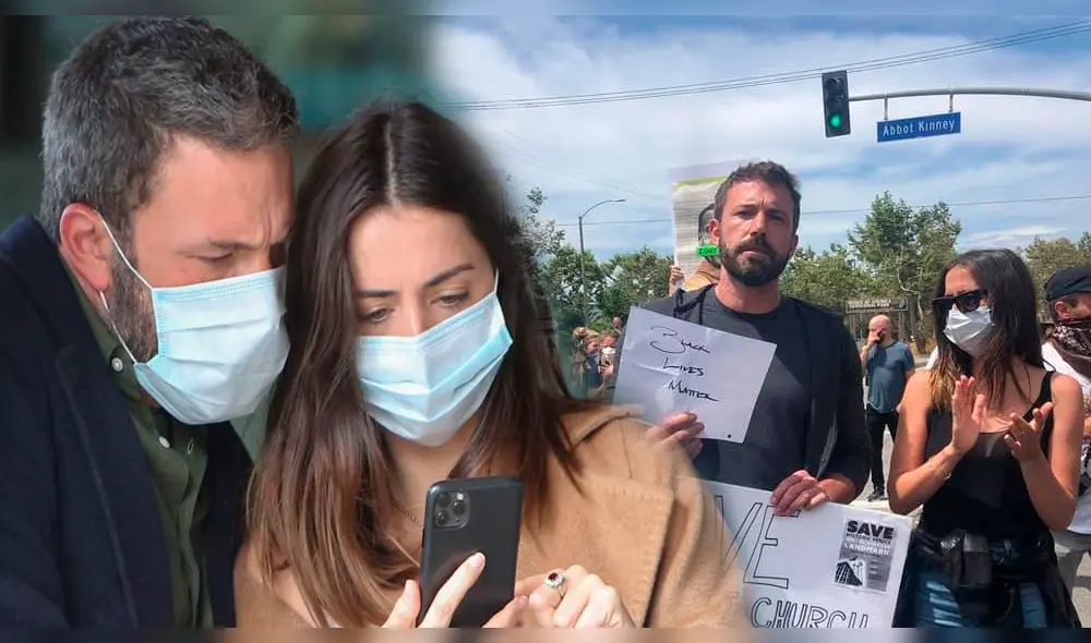 Ben Affleck y Ana de Armas son captados en marcha contra el racismo por el asesinato de George Floyd en Los Ángeles