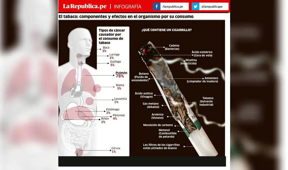 El tabaco: Componentes y efectos en el organismo por su consumo El tabaco: Componentes y efectos en el organismo por su consumo