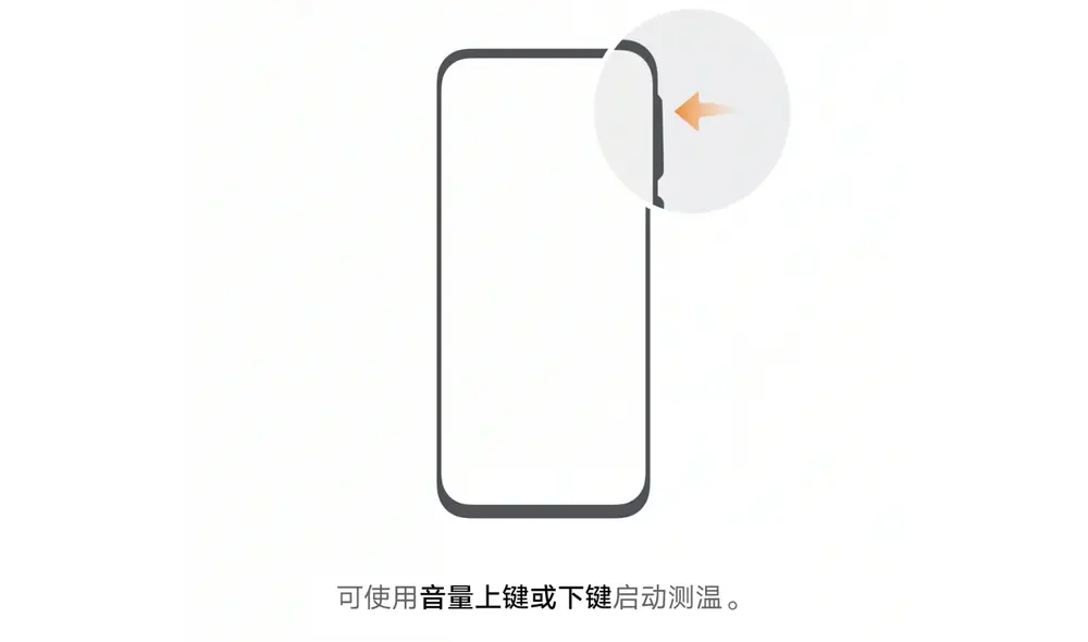 Traducción: "Puede usar el botón para subir o bajar el volumen para iniciar la medición de temperatura". Foto: Changan Digital Jun / Weibo