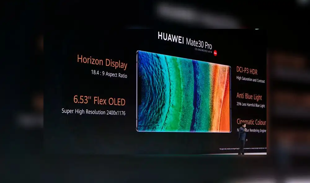 El Huawei Mate 30 Pro llega con una pantalla OLED de 6,47 pulgadas. El Huawei Mate 30 Pro llega con una pantalla OLED de 6,47 pulgadas.