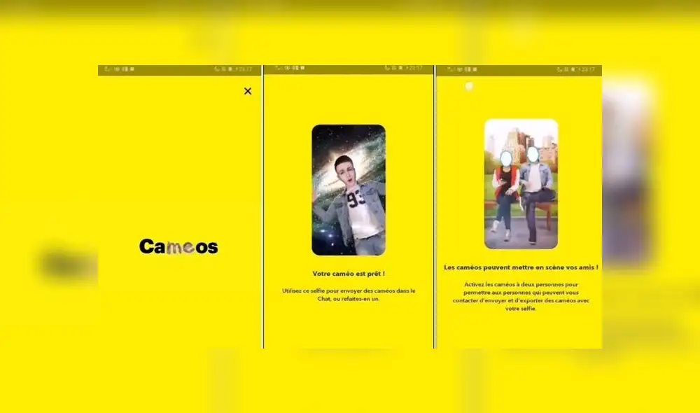 Estos Cameos son una especie de pequeños vídeos o Gifs con sonido en los que se insertará tu cara.