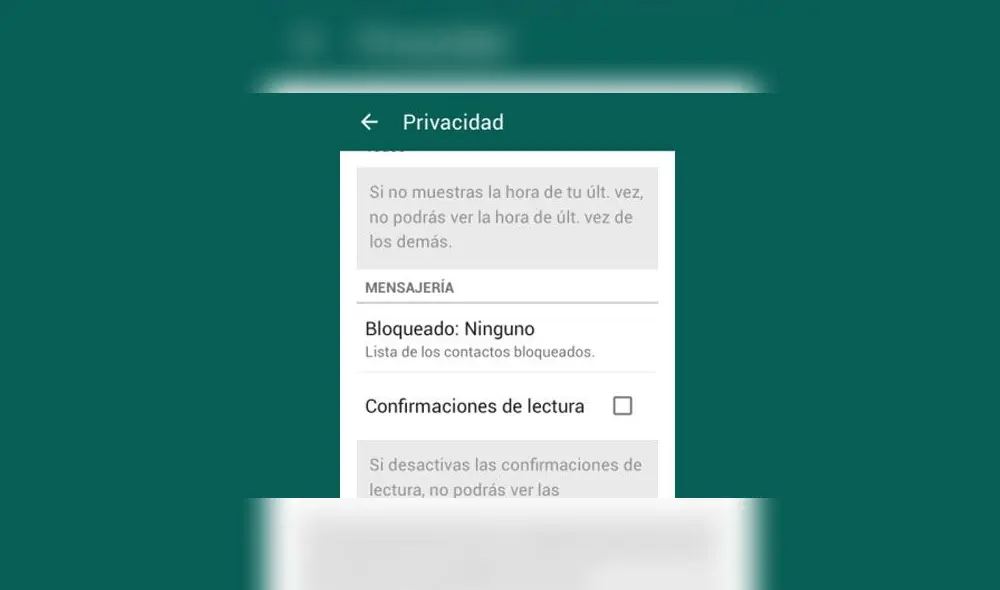 Eliminar el doble check azul.