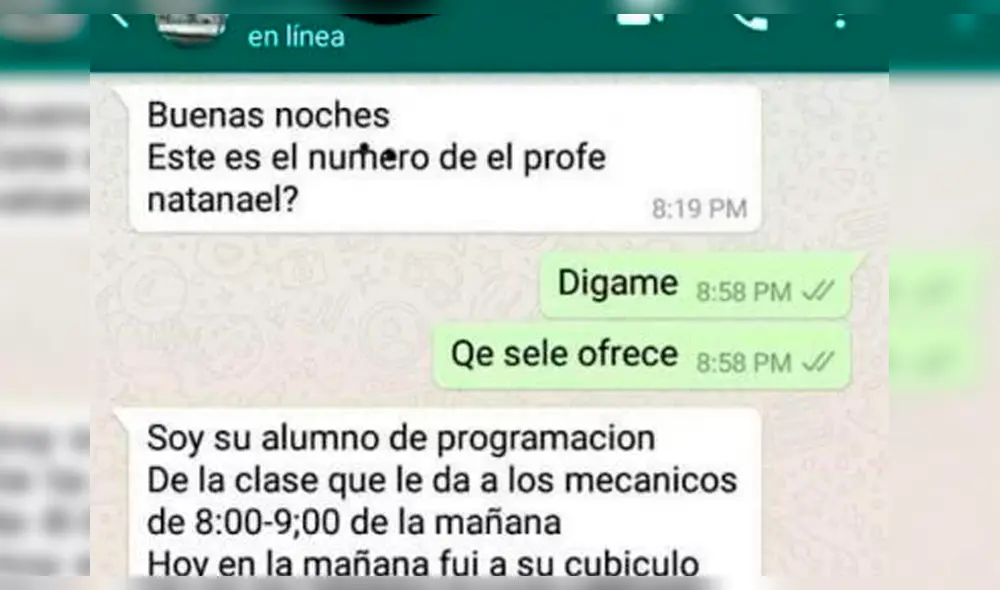 WhatsApp: quiso que su profesor le suba la nota y terminó siendo 'troleado' WhatsApp: quiso que su profesor le suba la nota y terminó siendo 'troleado'