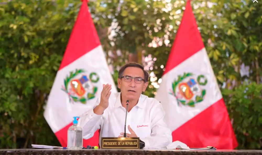 Martín Vizcarra dando su mensaje a la nación. | Foto: Andina