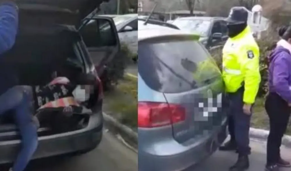 La pareja no contaba con el permiso necesario para circular en plena pandemia. Foto: Captura/Todo Noticias