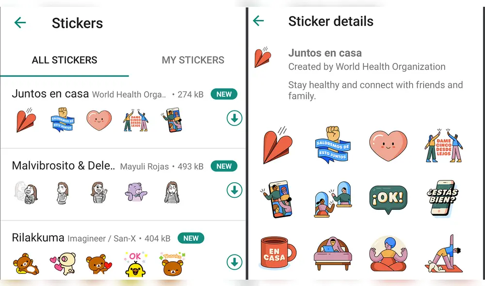 Los stickers ya están disponibles para cualquier teléfono Android o iOS,