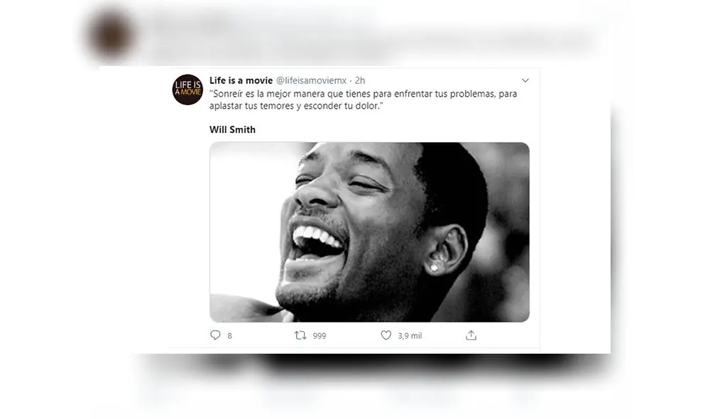 Usuarios en twitter defienden a Will Smith tras la confesión de su esposa Jada Pinkett [FOTOS]. Foto: captura twitter.