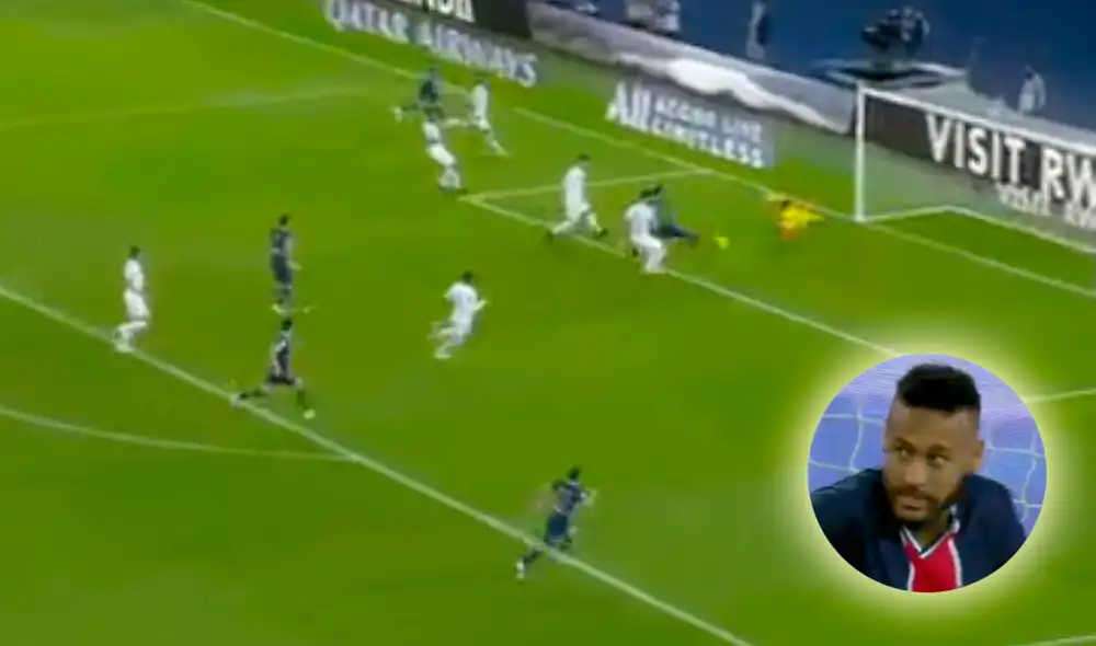 Neymar no pudo convertir en gol un pase rasante de Di María. (FOTO: Captura DirecTV).
