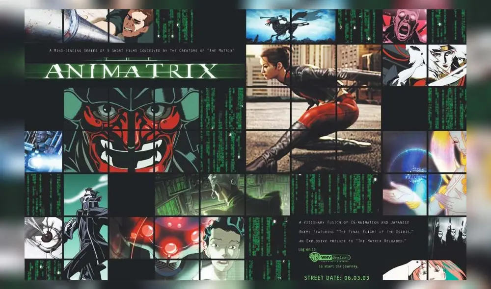 Animatrix se estrenó en 2003, antes del estreno de las dos últimas películas de la trilogía.