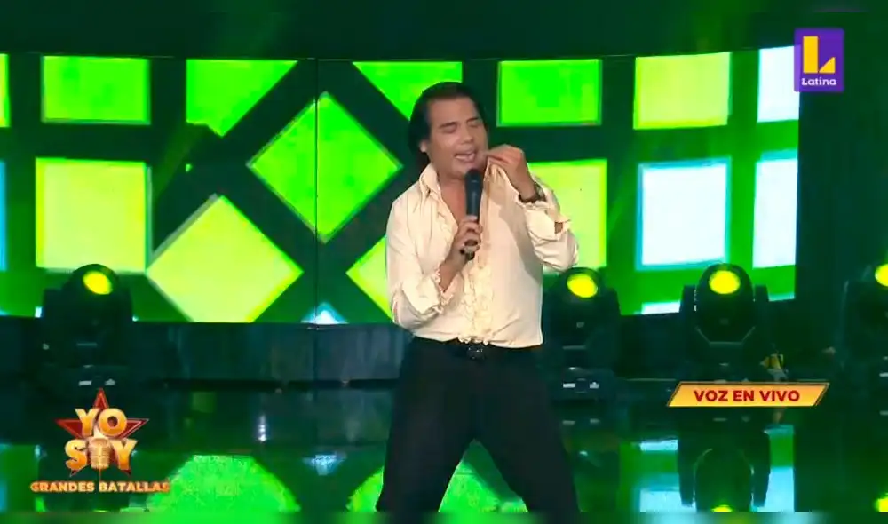 Johanna San Miguel quedó sorprendida por la performance de Tony Cam con su imitación de Sandro. Foto: captura Latina