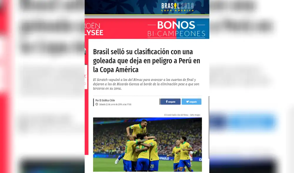 Perú vs. Brasil por Copa América 2019: Así informó la prensa internacional