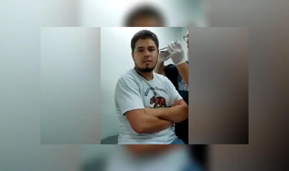 Un joven se desmaya al colocarse un piercing y usuarios de Facebook viralizan en video.