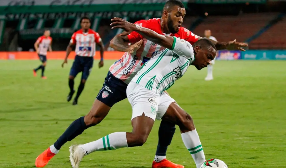 Atlético Nacional y Junior de Barranquilla juegan por la jornada 13 de la Liga BetPlay 2020. Foto: Twitter / @PuntodeVistapto