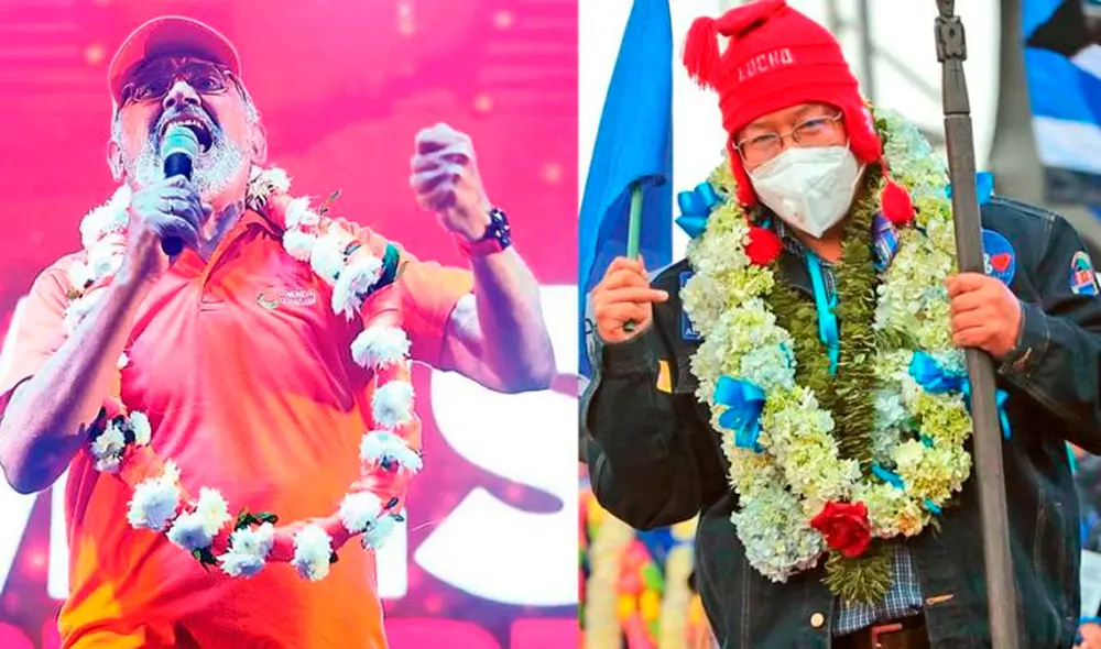 Luis Arce, candidato del Movimiento al Socialismo del expresidente Evo Morales, y Carlos Mesa, candidato del Frente Revolucionario de Izquierda. Foto: Composición: El Peruano Luis Arce, candidato del Movimiento al Socialismo del expresidente Evo Morales, y Carlos Mesa, candidato del Frente Revolucionario de Izquierda. Foto: Composición: El Peruano
