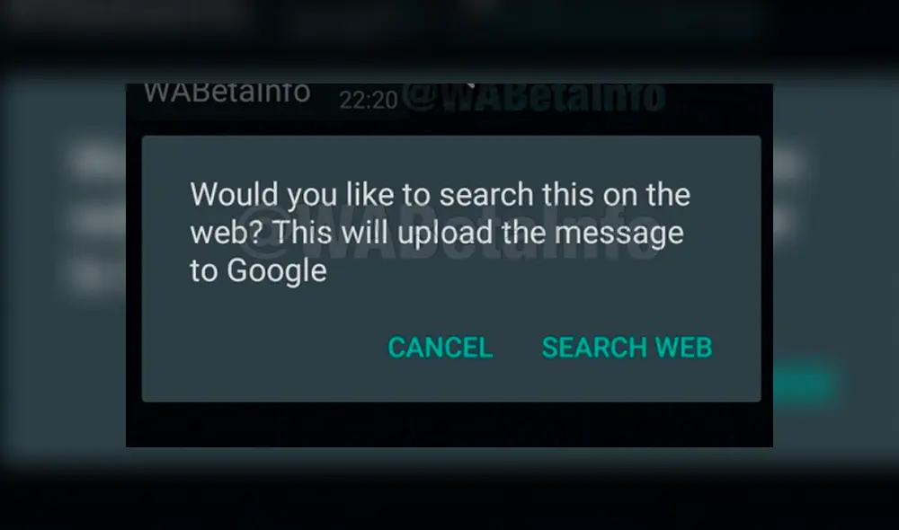Y permite realizar una búsqueda rápida de Google sobre ese tema.
