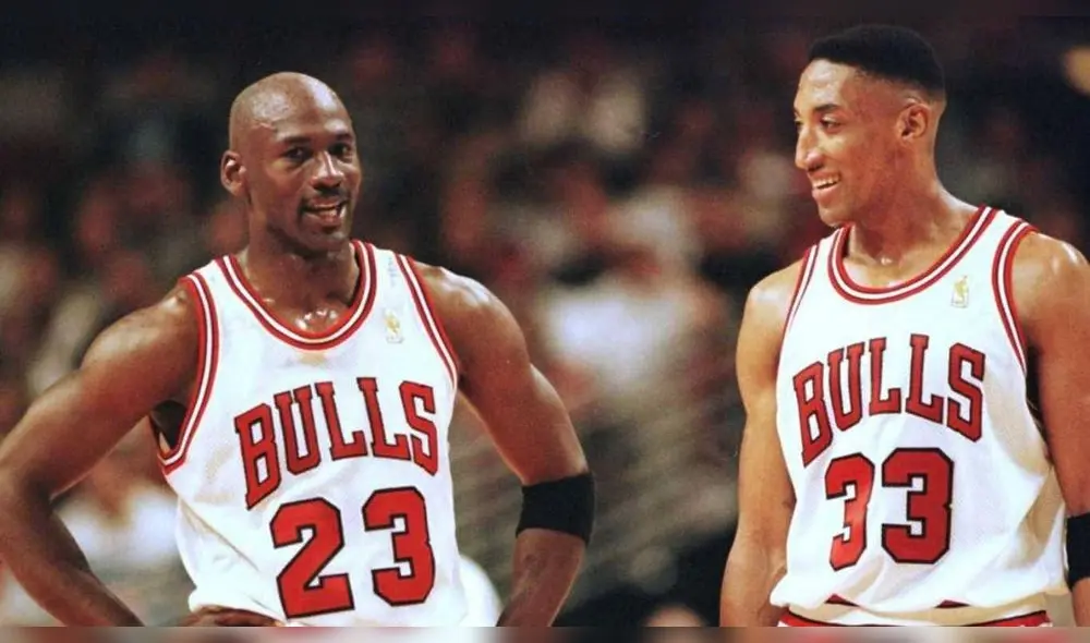 Scottie Pippen y Michael Jordan.