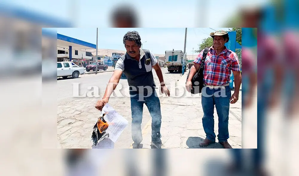 Presidente de la Junta de Usuarios de Tambo quemó resolución del Consejo de Minería.