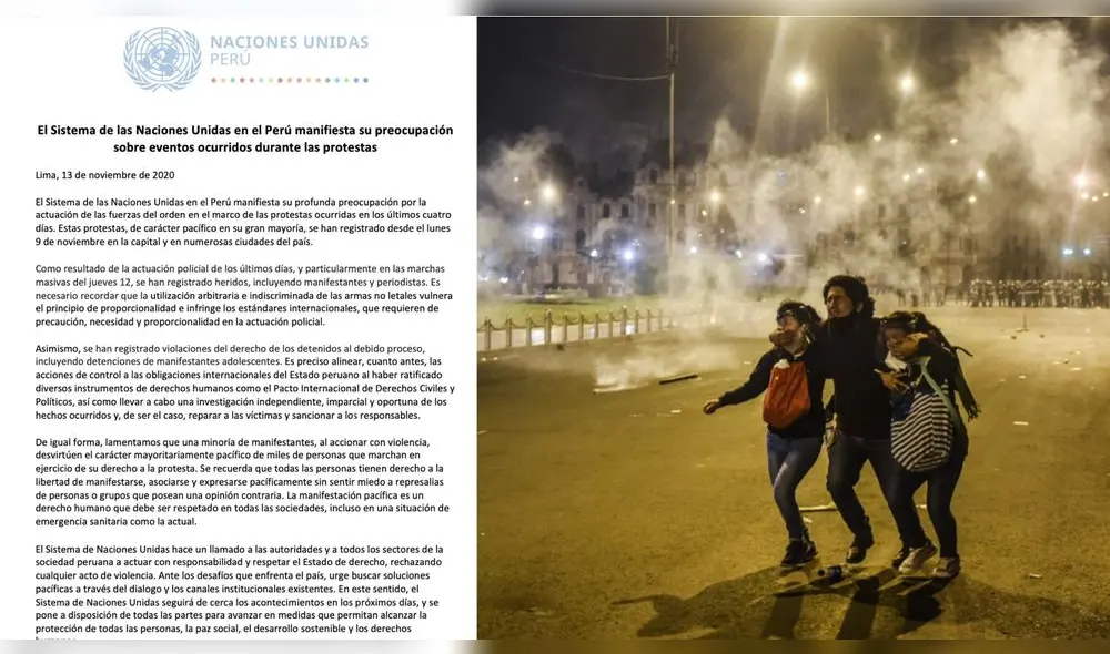 ONU denunció que se han registrado violaciones del derecho de los detenidos al debido proceso ante las detenciones de manifestantes adolescentes. Foto: Captura ONU denunció que se han registrado violaciones del derecho de los detenidos al debido proceso ante las detenciones de manifestantes adolescentes. Foto: Captura
