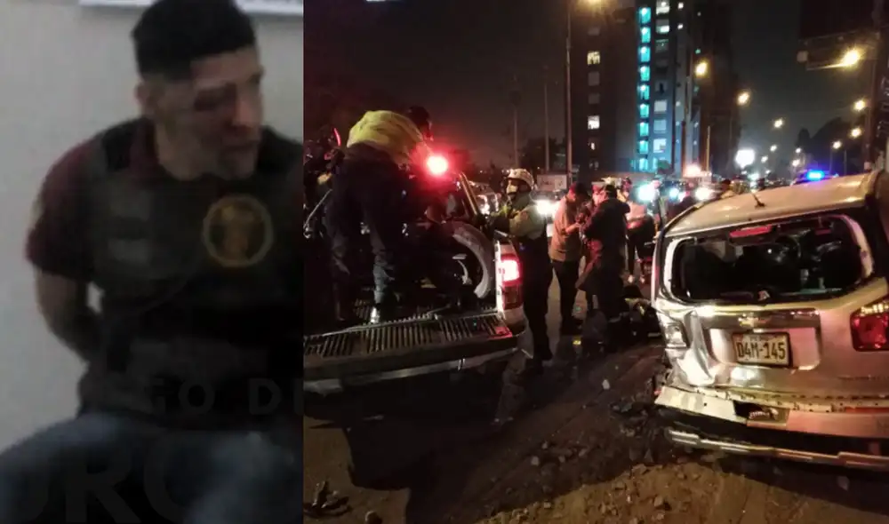 Delincuentes también resultaron heridos tras ocasionar accidente de tránsito en la vía del Cerro Centinela. (Foto: Capturas de video / Municipalidad de Surco)