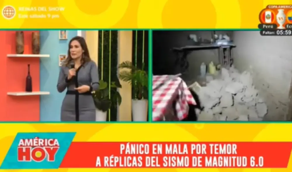 Alvina Ruiz compartió algunas recomendaciones, que le dio un experto, sobre cómo reaccionar ante un sismo. Foto: captura de América TV