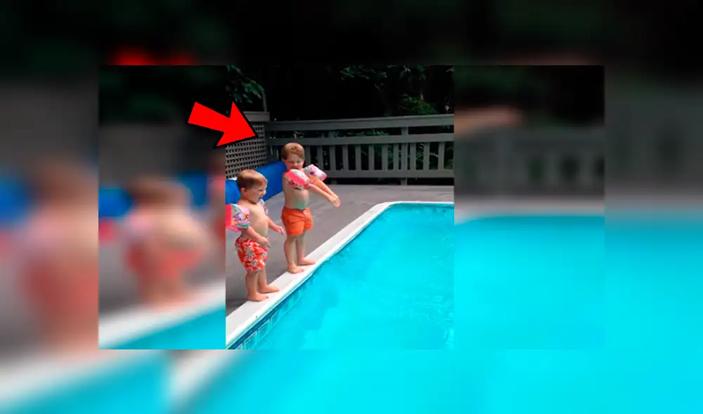 Facebook viral: niño realiza particular 'clavado' en piscina y hace reír a su familia [VIDEO] 
